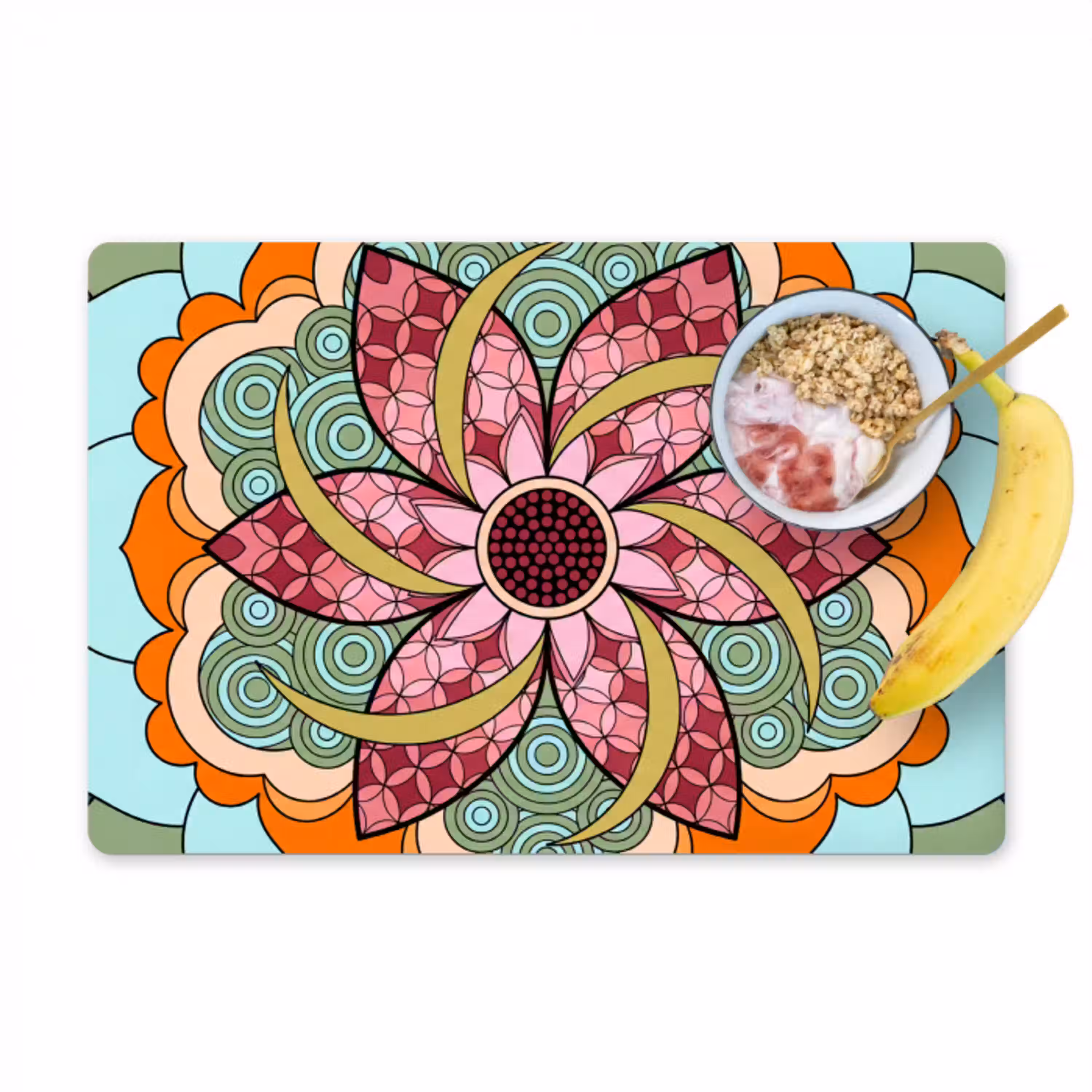 Mandala - Geometrisch - Kunst - Decoratief - Kleurrijk Placemat vinyl groot -zzzproduct_Kitchenyeah-website