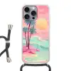Palmbomen - Golven - Zee Hoesje iPhone 16 Pro Max met koord klein -3d