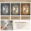 Beige - Lijnen - Golvend -  Abstract Light Box met kabel (Tafellamp) klein -USP_lichtkleurNL