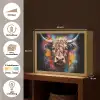 Graffiti - Schotse hooglander - Zwart - Koe Light Box met batterij (Wandlamp) middel -USP_websiteoverzichtNL