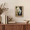 Portret - Leeuw - Abstract - Goud Light Box met kabel (Tafellamp) klein -sfeer2