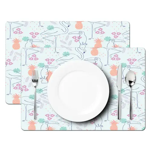 Tropisch - Vogels - Ananas Placemat vinyl groot 368 -zzsfeer2_Kitchenyeah-website