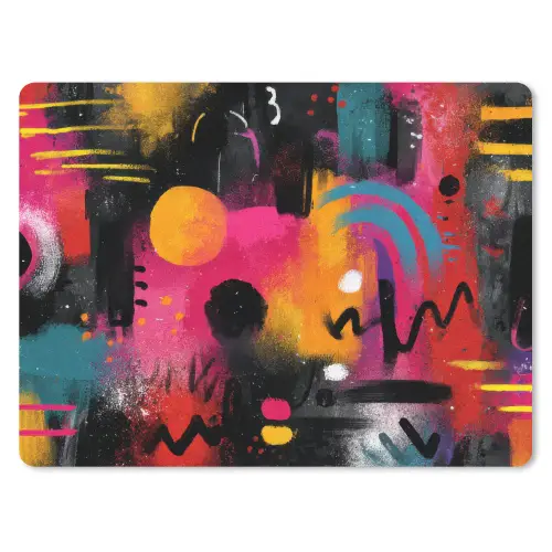 Kleurvlakken - Vormen - Kleurrijk - Abstract muismat rubber klein -3d