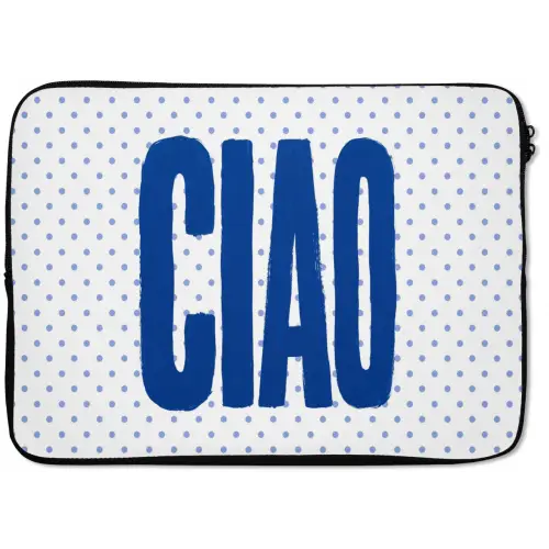 Ciao - Blauw - Stippen laptophoes neopreen klein -zkaufland3dotto