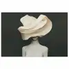 Vrouw - Beige - hoed poster papier klein -3d