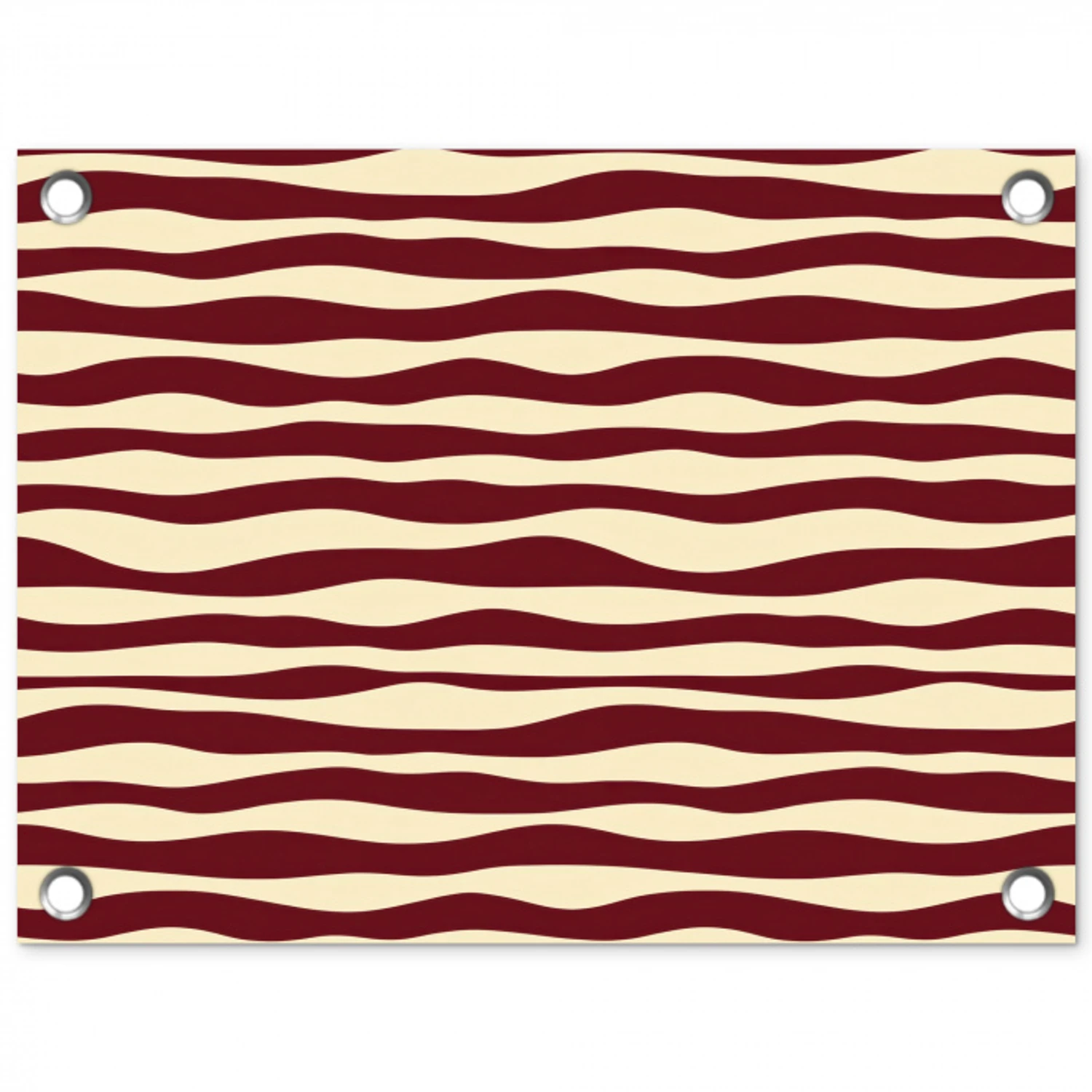 Golven - Rood - Patroon - Crème tuinposter los doek klein 239 -3d