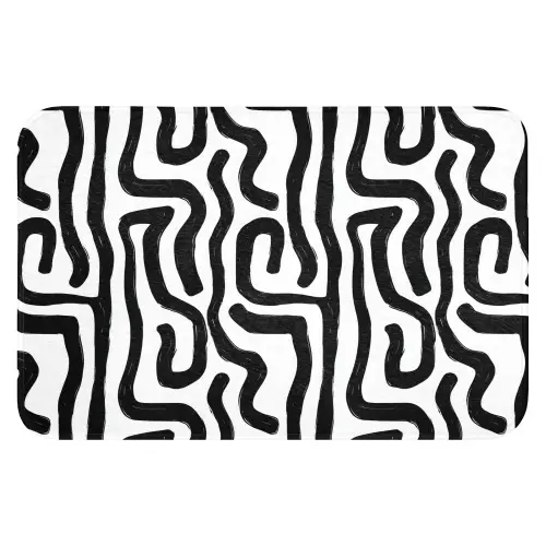 Modern - Lijnen - Zwart WCmat klein 1009 -3d