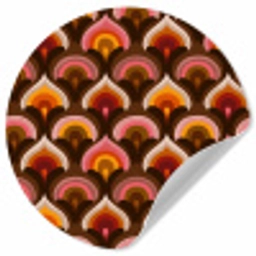 Patroon - Retro - Kleurrijk Wandcirkel behangsticker klein 186 -3d