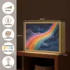 Regenboog - Sterrenhemel - Kleurrijk Light Box met batterij (Wandlamp kind) middel -USP_websiteoverzichtNL