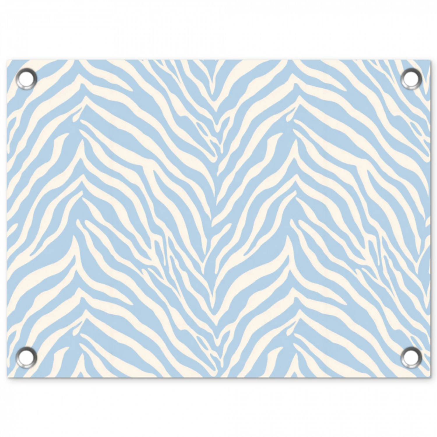 Zebra - Motief - Blauw - Wit tuinposter los doek klein 239 -3d
