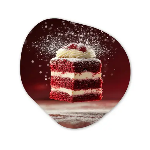 Rode - Velvet - Taart - Eten Wandcirkel Organisch Plexiglas middel -3d