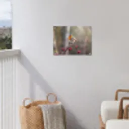 Roodborst - Tak - Bessen - Natuur tuinposter los doek klein -sfeer8
