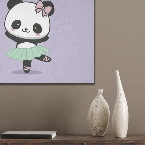 Dansende panda - Paars - Sierlijk - Kawaii PET vilt klein -sfeer6_closeup