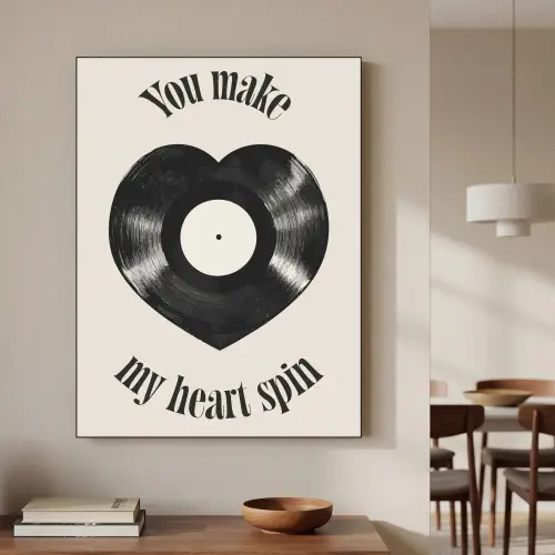 Love - Muziek - Quote Textielframe zwart klein -sfeer2