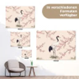 Aziatisch - Kraanvogel - Beige tuinposter los doek klein -Xsfeer9_DE