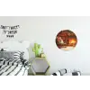 Winter - Kerst - Huis - Openhaard Wandcirkel aluminium klein -kinderkamer