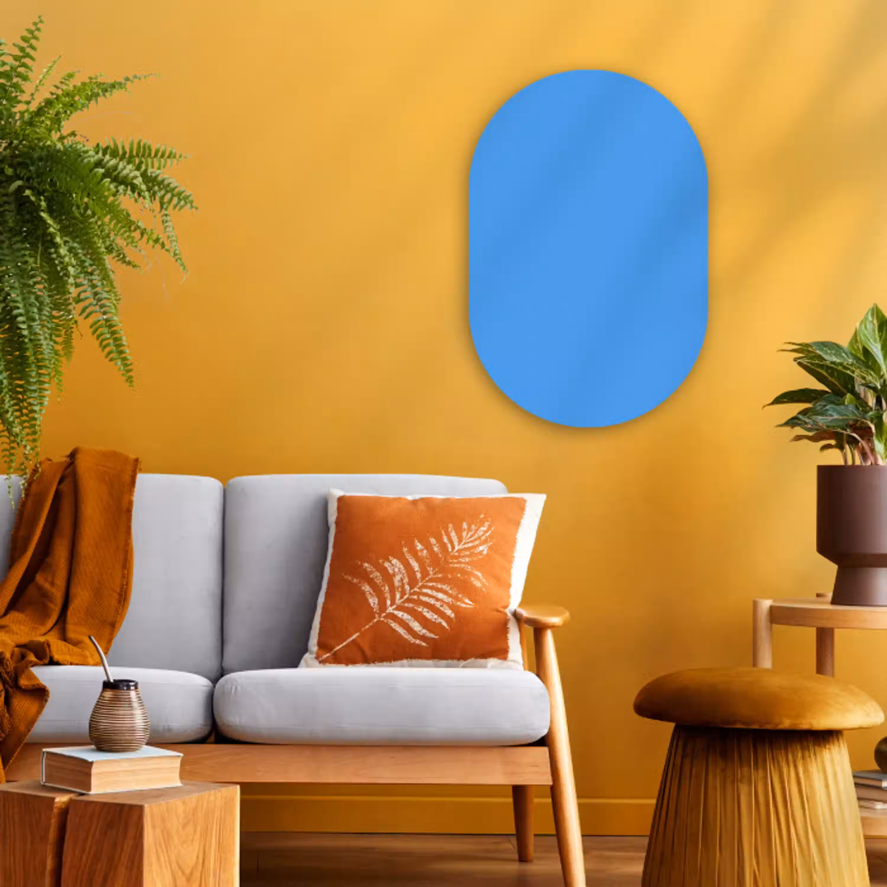 Bright - Azure - Blauw Wandcirkel Ovaal Forex klein 630 -sfeer4