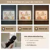 Bloemen - Abstract - Beige - Line art Light Box met batterij (Wandlamp) middel -USP_lichtkleurNL