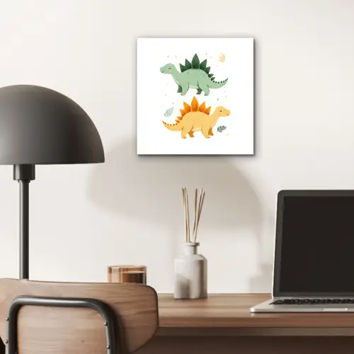 Sterren - Stegosaurussen - Blaadjes - Groen aluminium wit klein -sfeer5