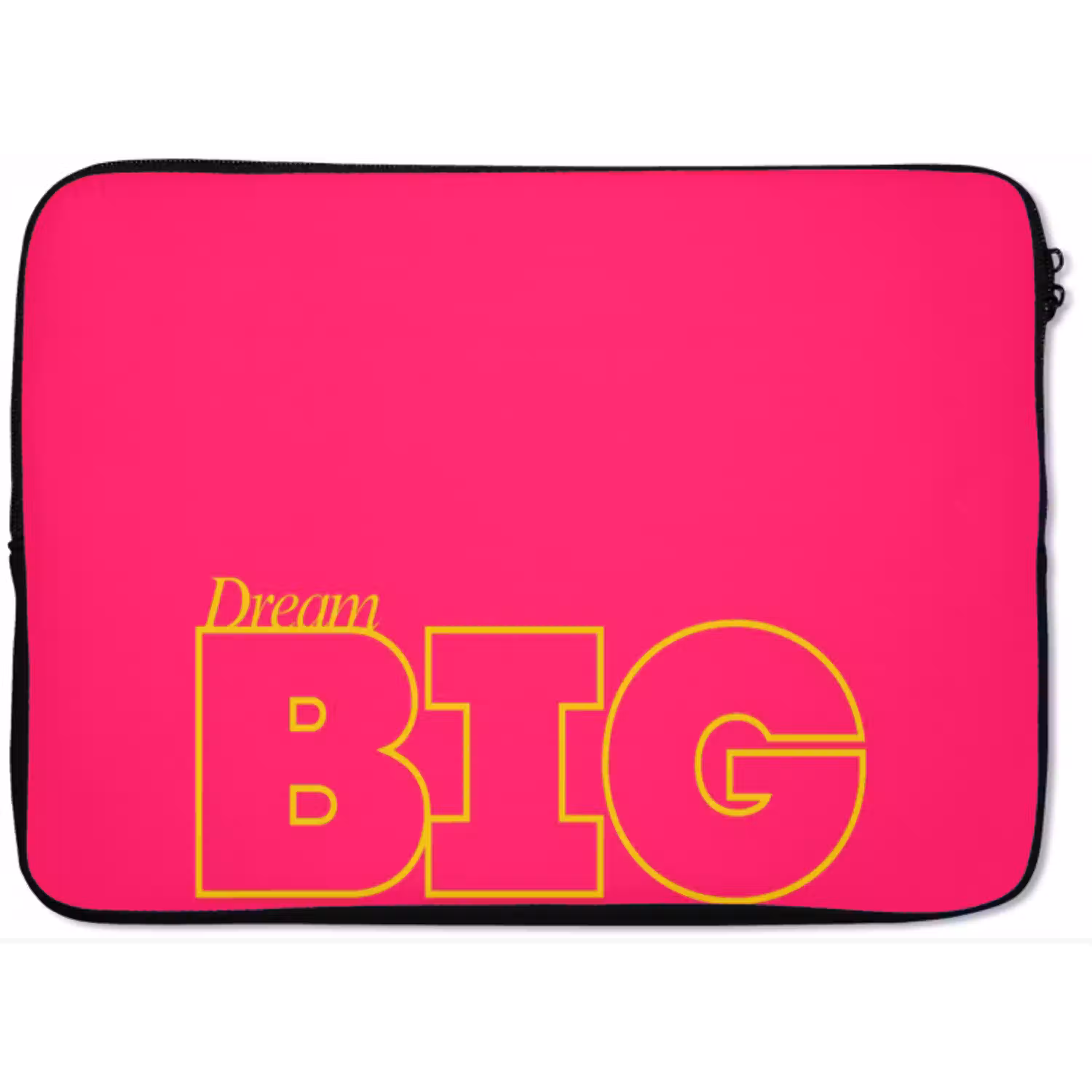 Minimalistisch - Roze - Dream big - Grafisch laptophoes neopreen klein -zkaufland3dotto