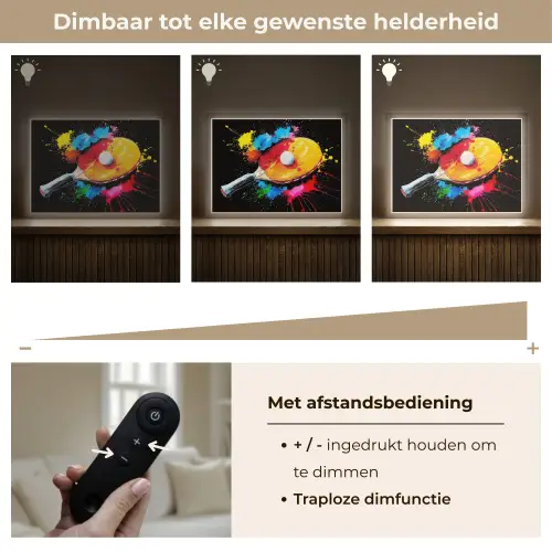 Graffiti - Sport - Tafeltennis - Verf Light Box met batterij (Wandlamp) middel -USP_dimbaarNL
