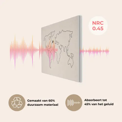 Wereldkaart - Simpel - Vliegtuig PET vilt klein -USP_NL