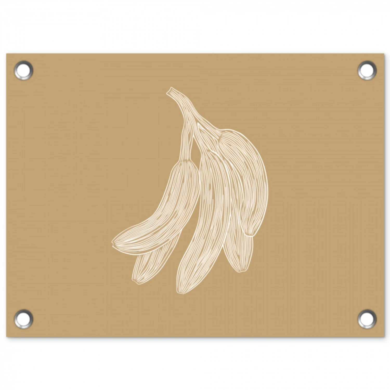 Bananen - Beige - Lijntekening - Minimalistisch tuinposter los doek klein -3d