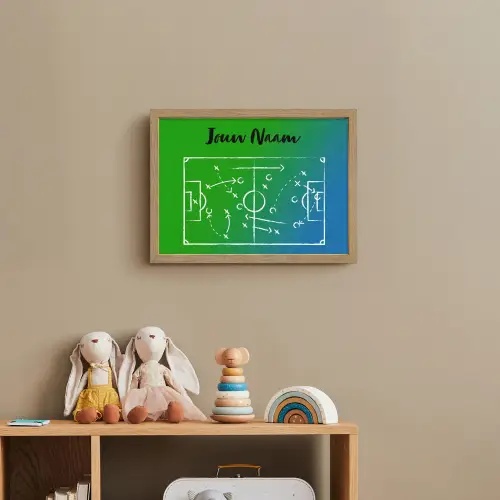 Voetbal - Tactiek - Spel - Groen - Blauw Light Box met batterij (Wandlamp kind) middel -sfeer2_kind