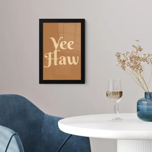 Yee haw - Bruin - Minimalistisch fotolijst zwart zonder passe partout klein -sfeer4