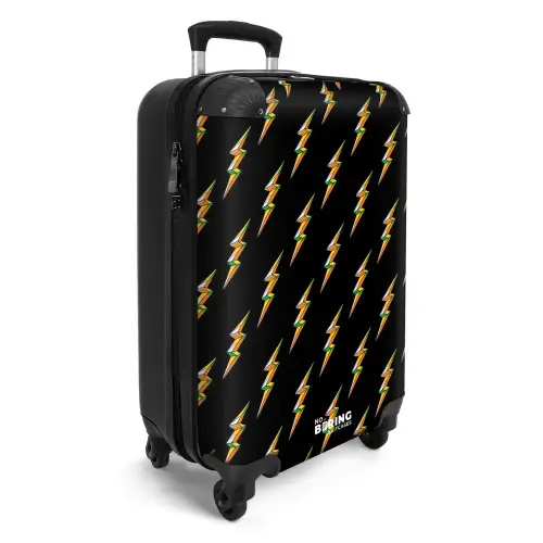 Patronen - Gouden bliksem op zwarte achtergrond NBS - Handbagage koffer - Kinderen Unisex middel -productfoto_3d