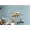 Illustratie - Vrouw - Madeliefjes - Wit Muursticker klein -plant