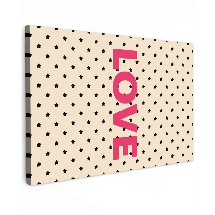Love - Stippen - Roze canvas 2cm klein -z3d