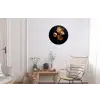 Bloem - Orchidee - Oranje Wandcirkel aluminium klein -woonkamer