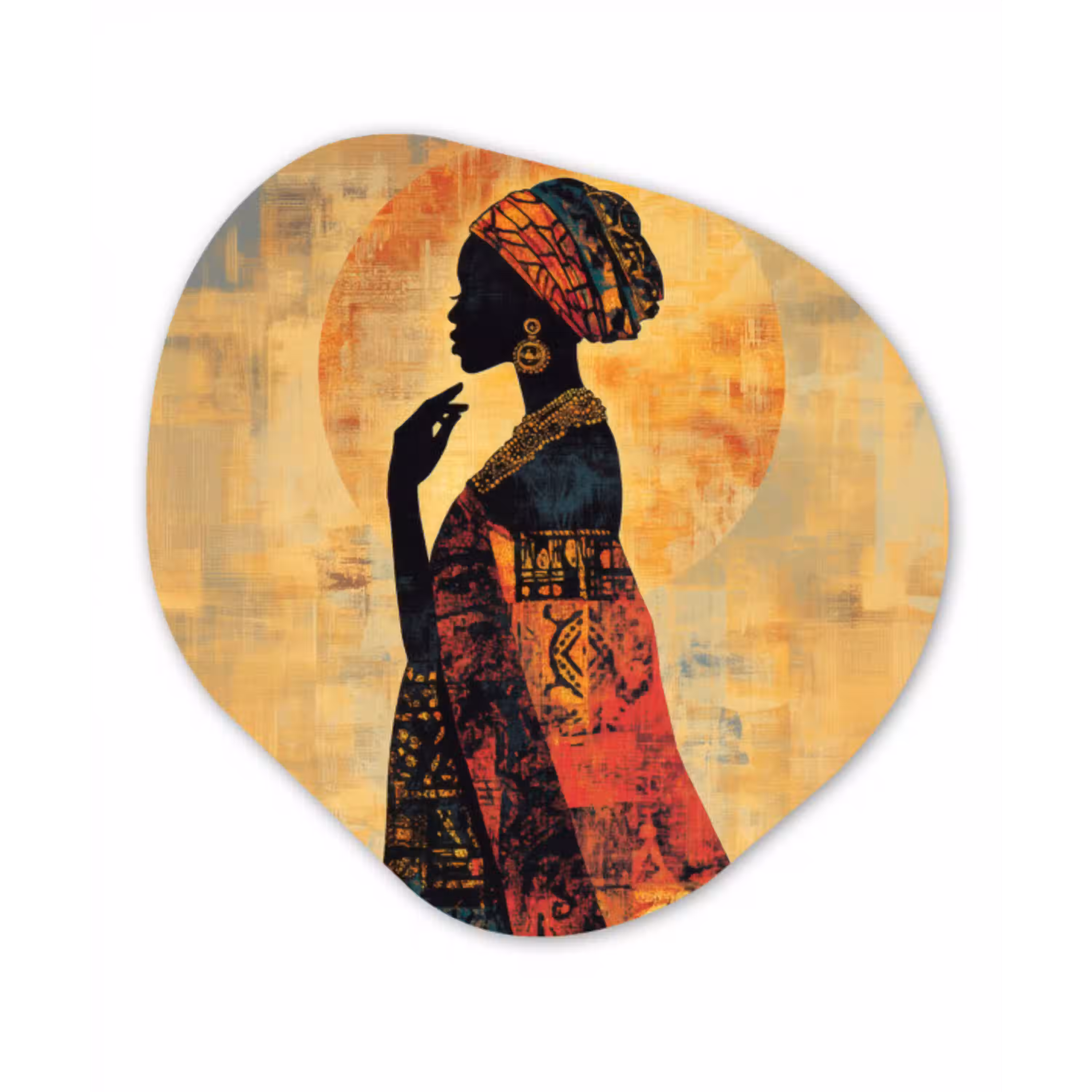 Vrouw - Silhouet - Patronen - Sierlijk Wandcirkel Organisch Forex 3mm klein -3d