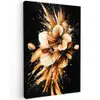 Bloemen - Goud - Graffiti - Zwart - Abstract Tuinposter op houten frame 2 cm dik klein -3d
