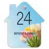Gekleurde tulpen lucht - Klassiek Naambord Huisje klein -3d