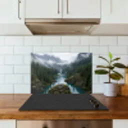 Waterval - Bomen - Bergen keuken achterwand spatscherm klein -sfeer2
