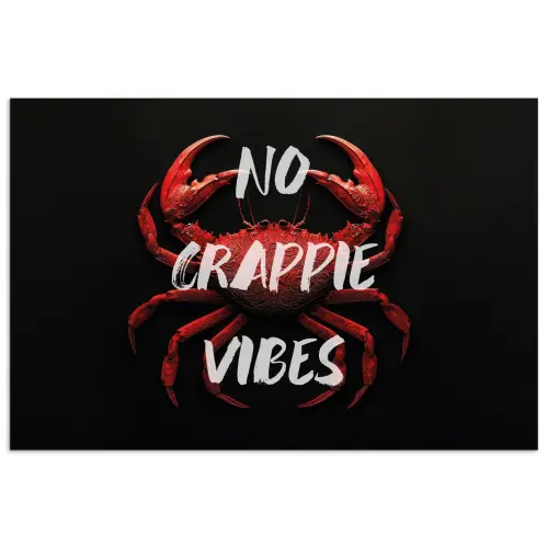 Krab - Rood - Tekst - Zwart poster papier klein -3d