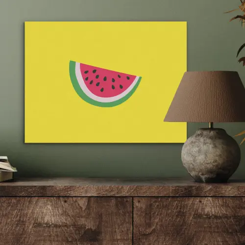 Fruit - Watermeloen - Geel PET vilt klein -sfeer2