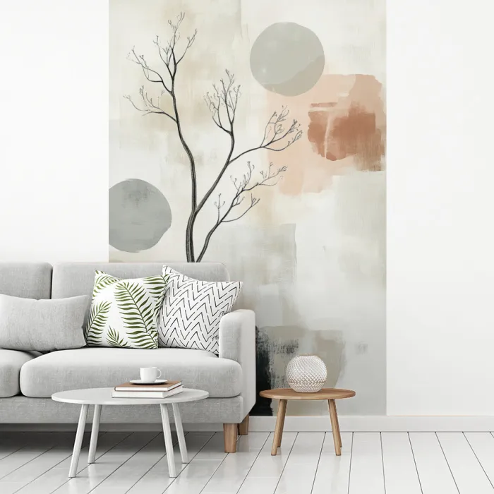 Wabi sabi - Beige - Plant fotobehang vinyl groot -woonkamer