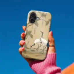 Kraanvogels - Water - Beige Toughcase MagSafe Apple iPhone 17 klein -Sfeer1V