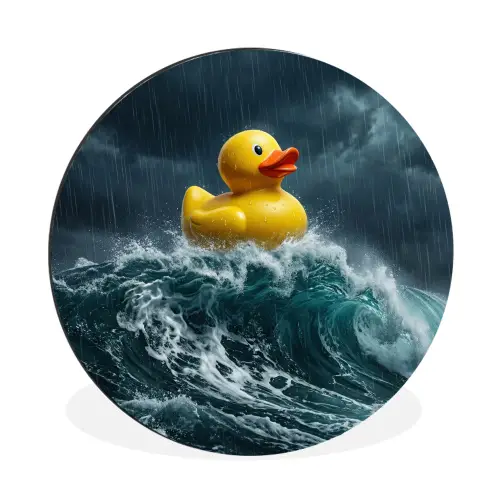 Storm - Badeend - Golven Wandcirkel aluminium klein -3d