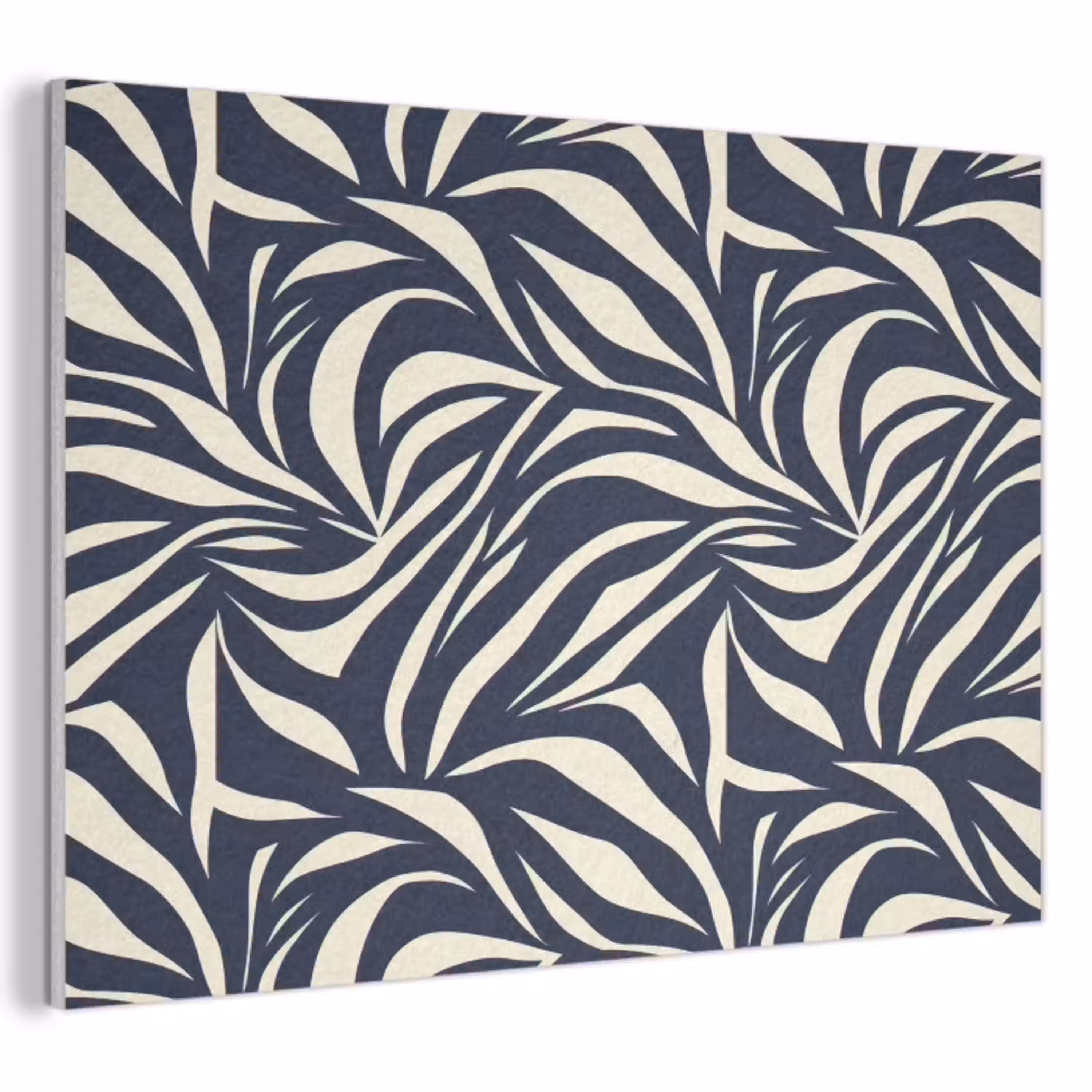 Bladvormen - Blauw - Patroon - Wit PET vilt klein 837 -3d