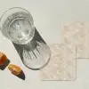 Lichtbeige - Marmer - Aders onderzetter kurk middel 366 -sfeer4