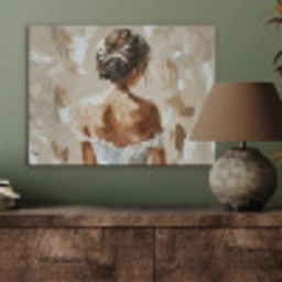 Vrouw - Verf - Abstract - Beige - Modern PET vilt klein -sfeer2