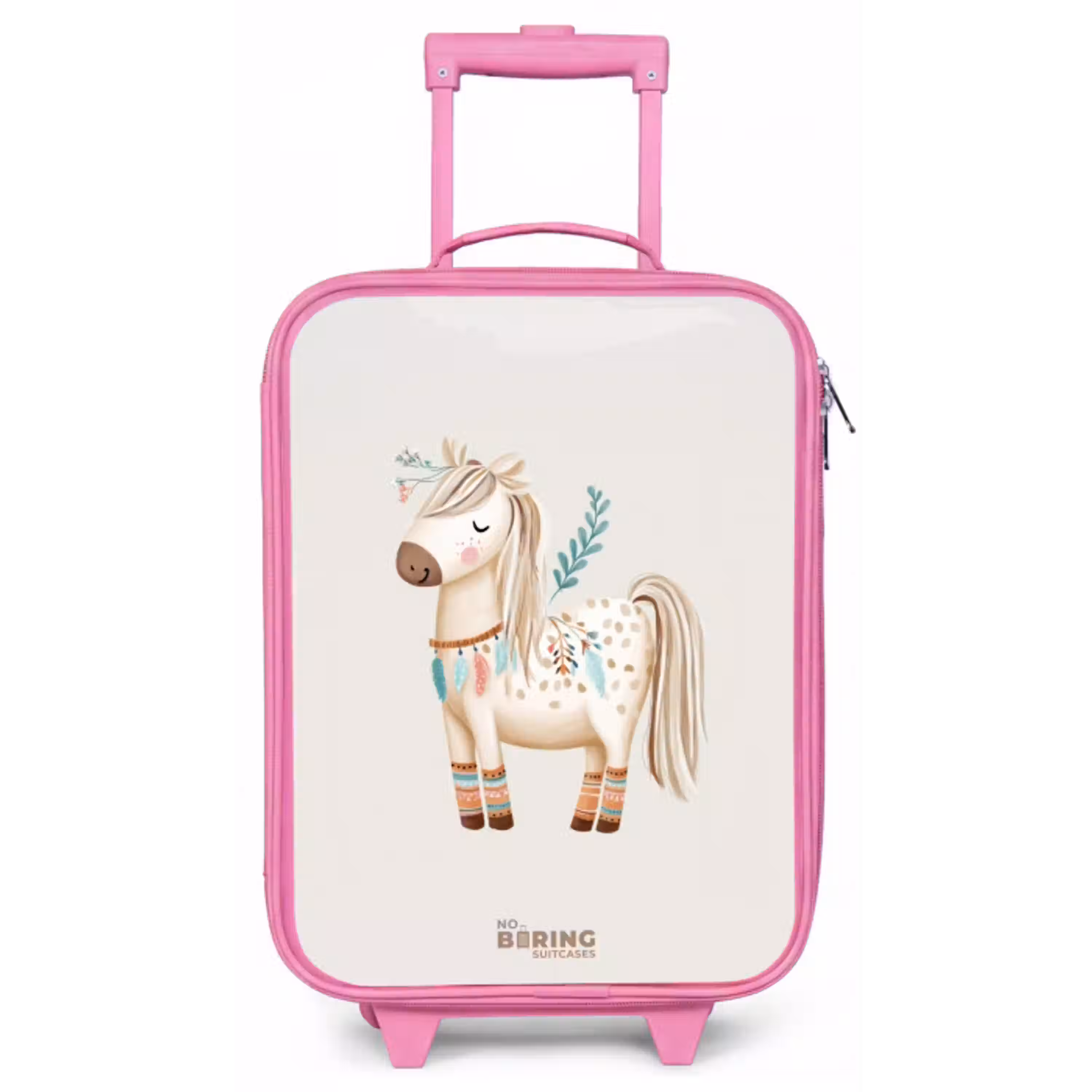 Bohemian paard in beige tinten Kinderkoffer - Roze klein -zz3dotto