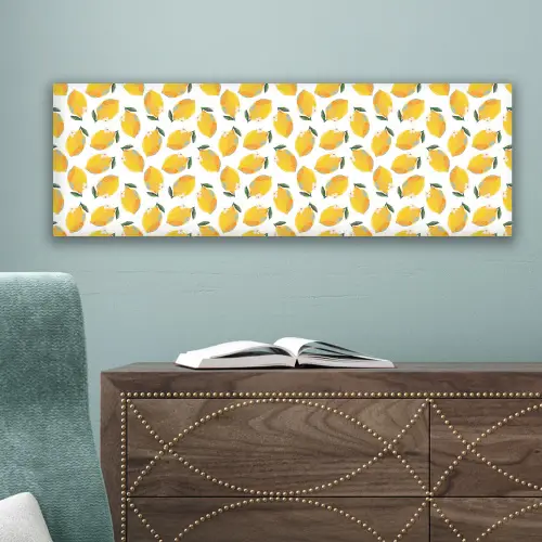 Citroenen - Wit - Bloemen - Patroon canvas 2cm klein 828 -sfeer4