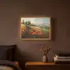 Klaprozen - Rood - Heuvels - Landschap Light Box met batterij (Wandlamp) middel -sfeer4