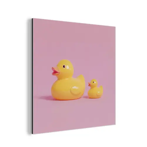 Eendjes - Vrolijk - Roze aluminium wit klein -3d