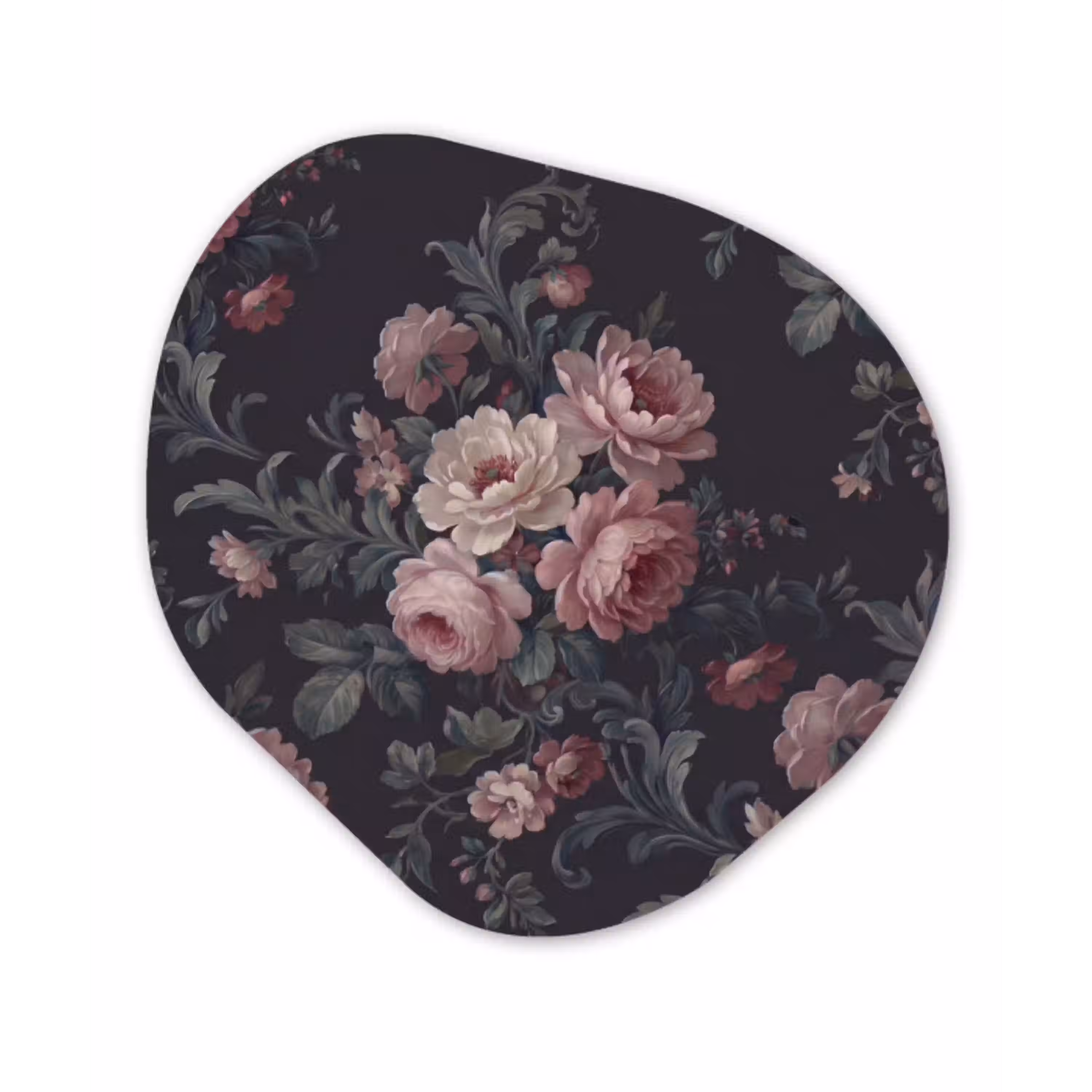 Bloemen - Patroon - Sierlijk - Roze - Donker Wandcirkel Organisch Forex 3mm klein -3d